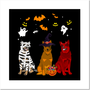 Halloween australian cattle Dogs Lovers Mummy Witch Posters and Art